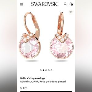 Swarovski Drop Earrings - Pink